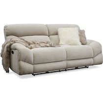 wave collection white manual reclining sofa   
