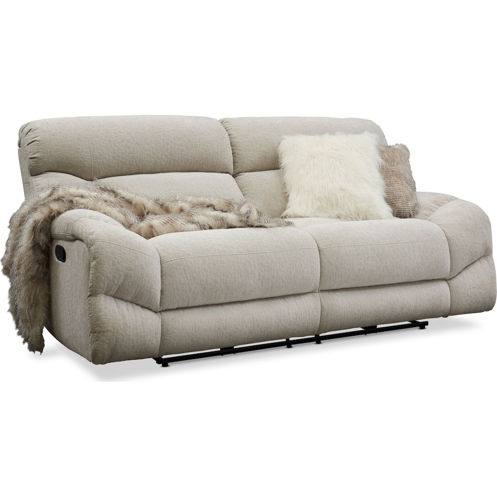 wave collection white manual reclining sofa   