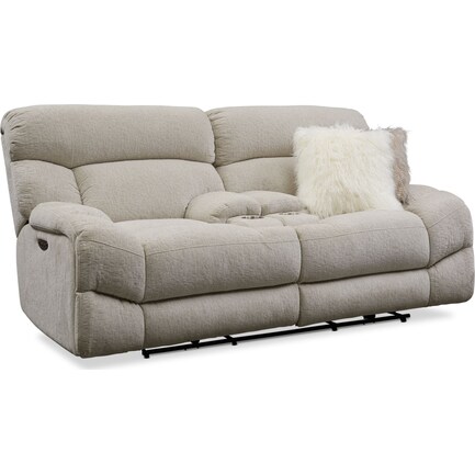 Wave Dual-Power Reclining Loveseat - Ivory