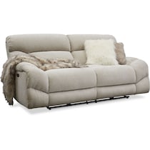 wave collection white power reclining sofa   