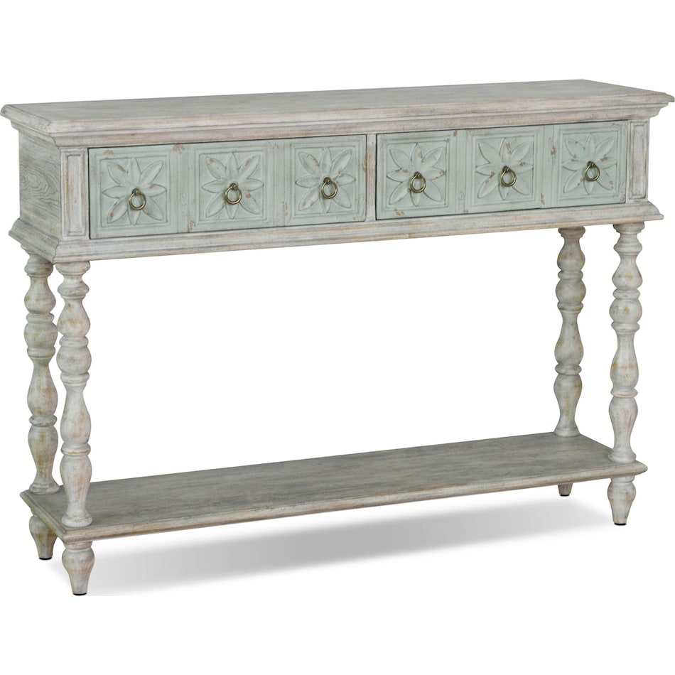 waverly blue console table   