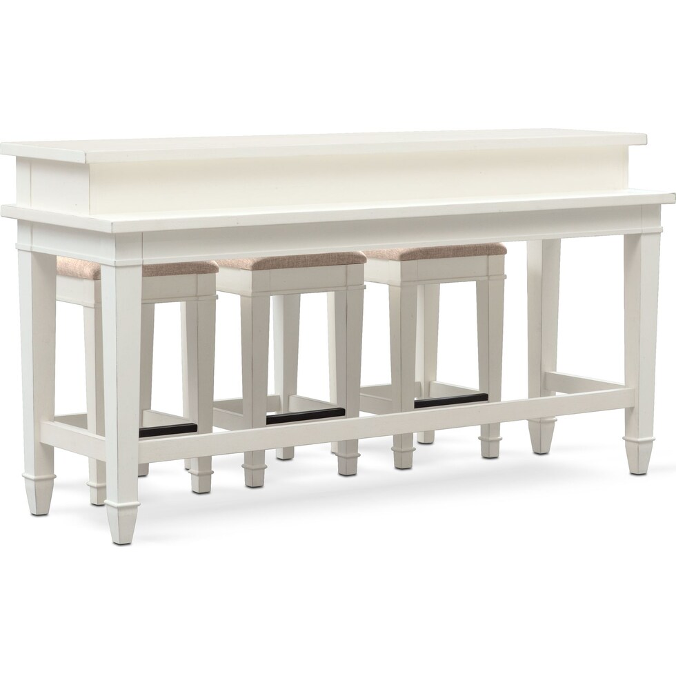 waverly white  pc sofa table set   