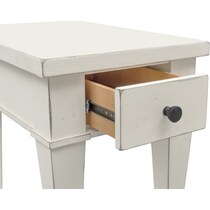 waverly white chairside table   