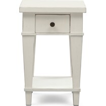 waverly white chairside table   