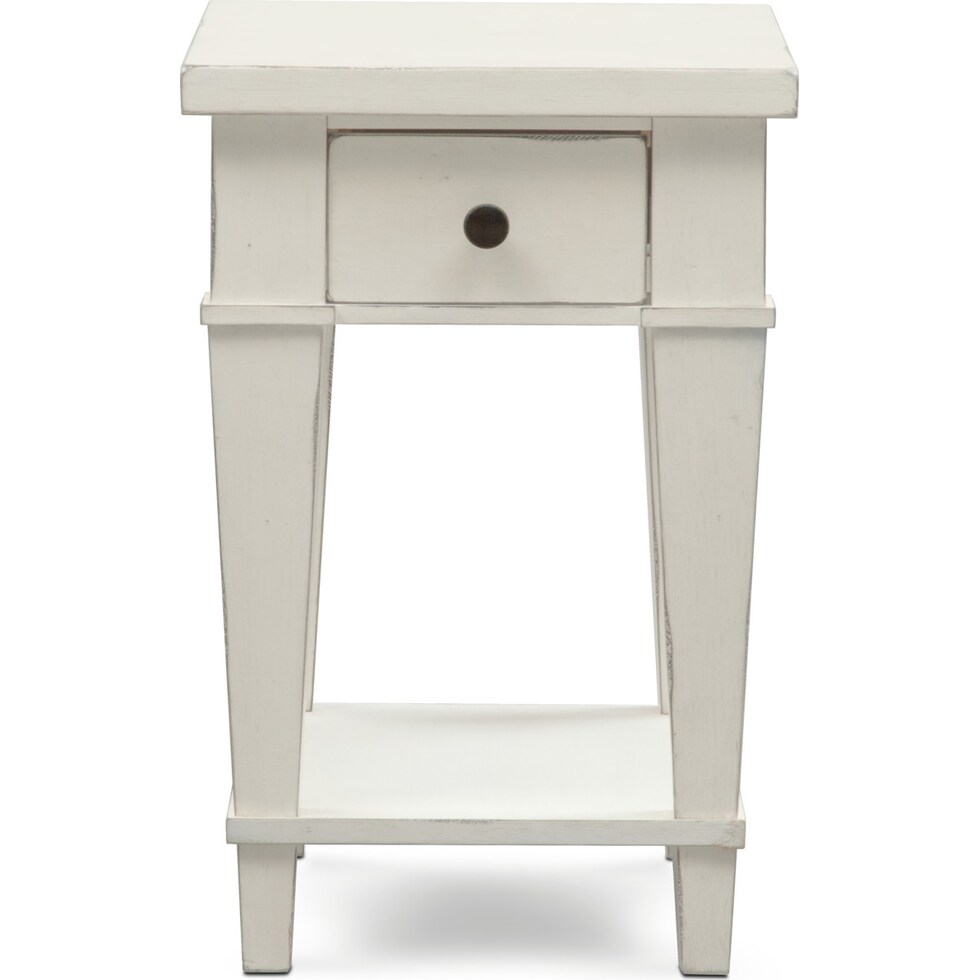 waverly white chairside table   