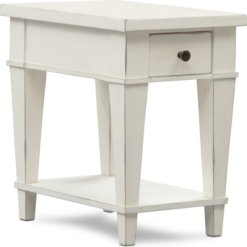 waverly white chairside table   