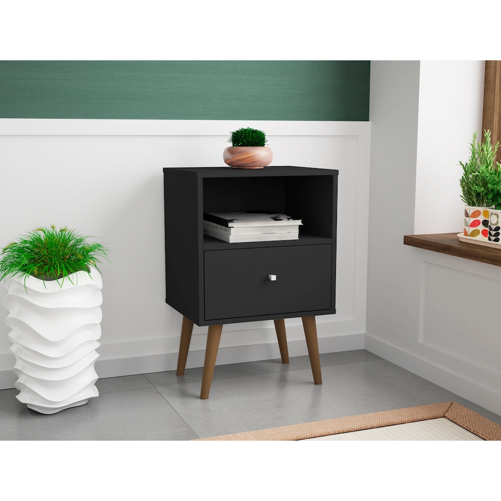 webb bedroom black nightstand   