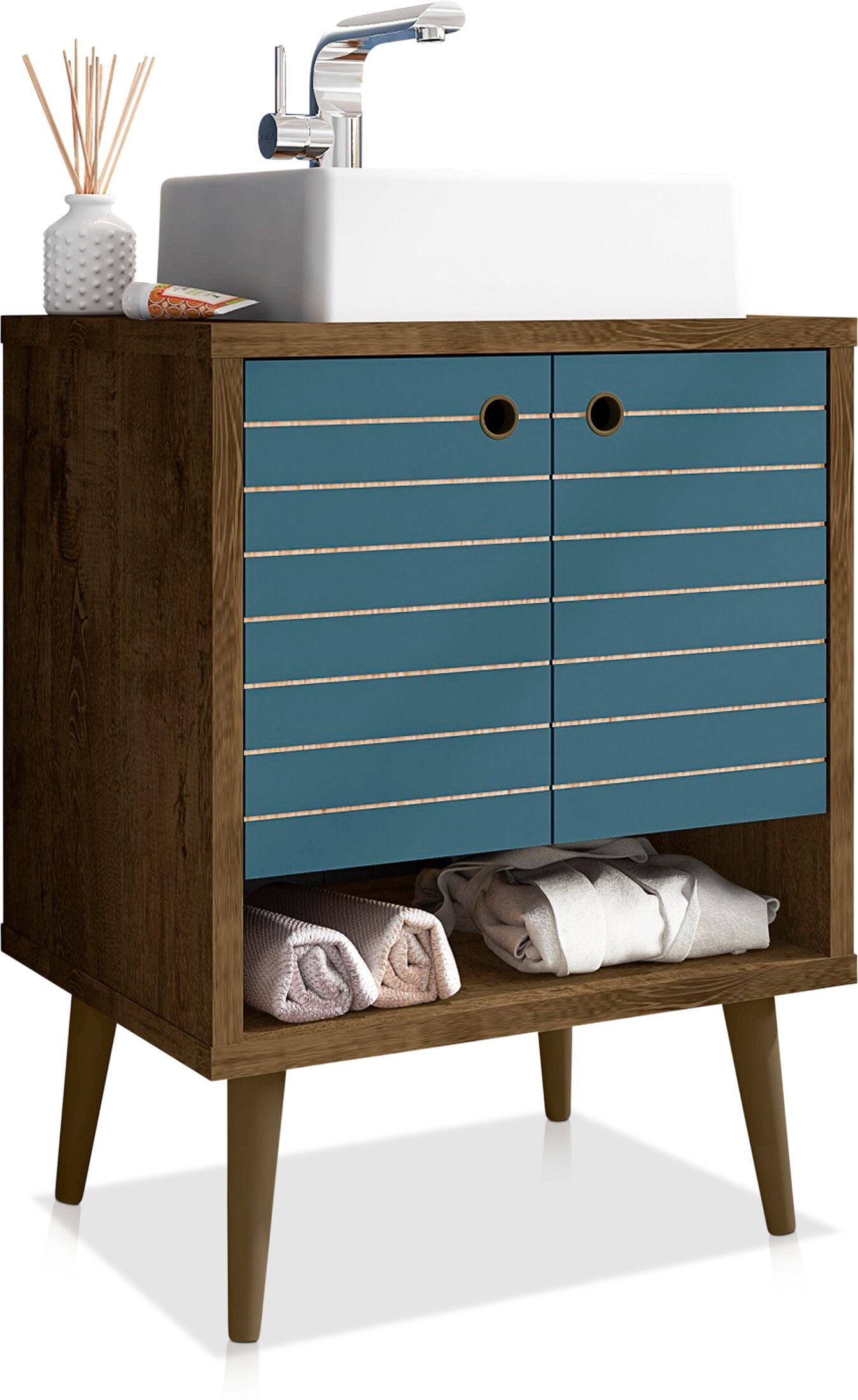 b 24" Bathroom Vanity Brown/Aqua American Signature Furniture