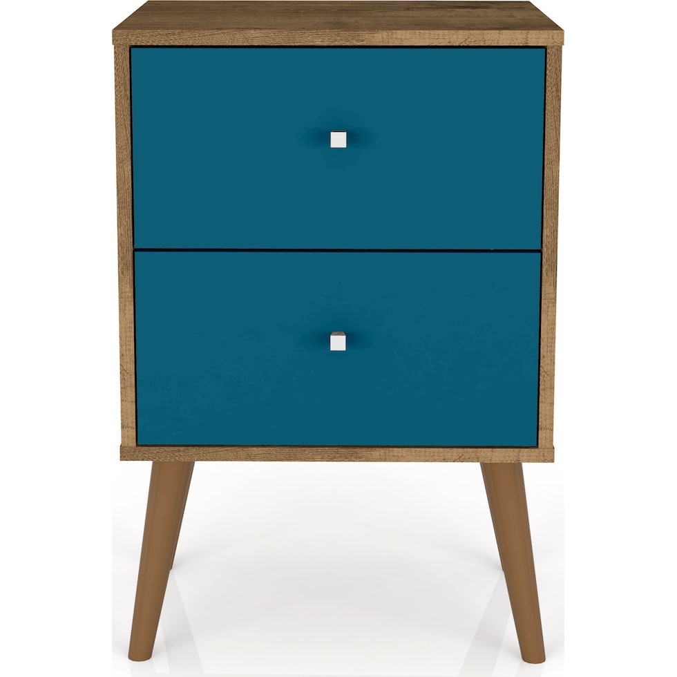 webb brown blue nightstand   