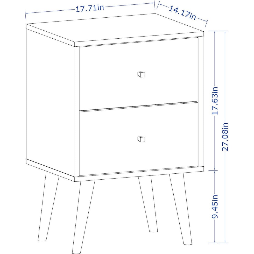 webb brown blue nightstand   