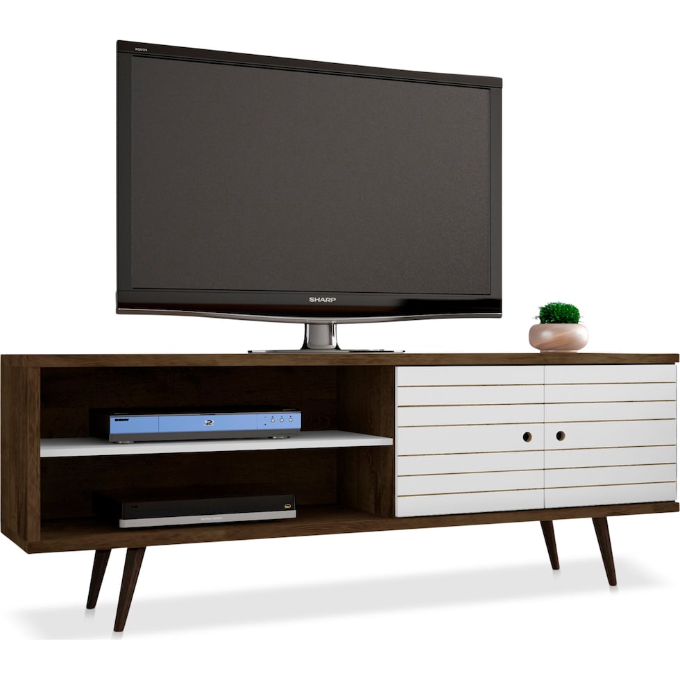 webb brown white tv stand   
