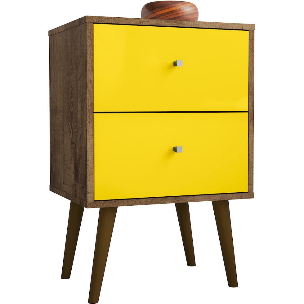 webb brown yellow nightstand   