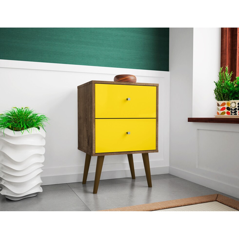 webb brown yellow nightstand   