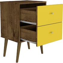 webb brown yellow nightstand   