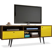 webb brown yellow tv stand   