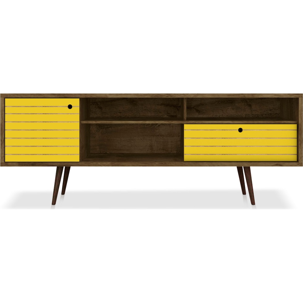 webb brown yellow tv stand   