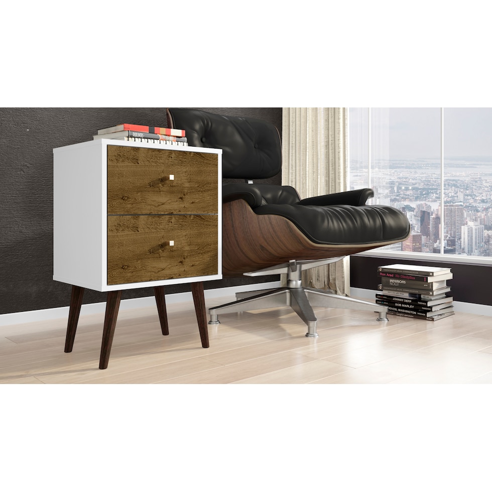 webb white brown nightstand   