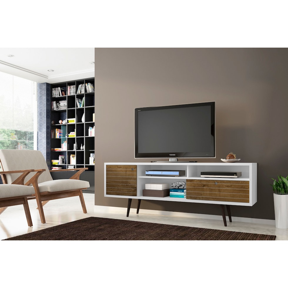 webb white brown tv stand   