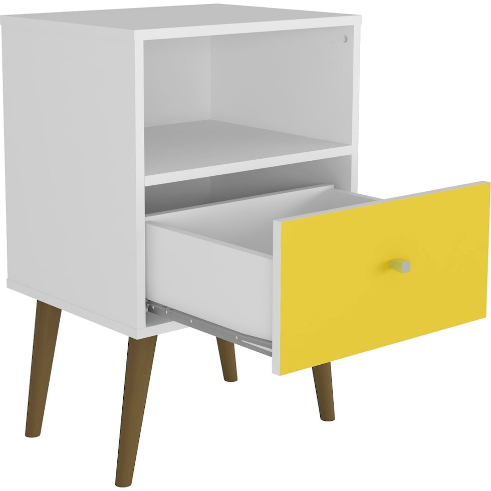 webb white yellow nightstand   