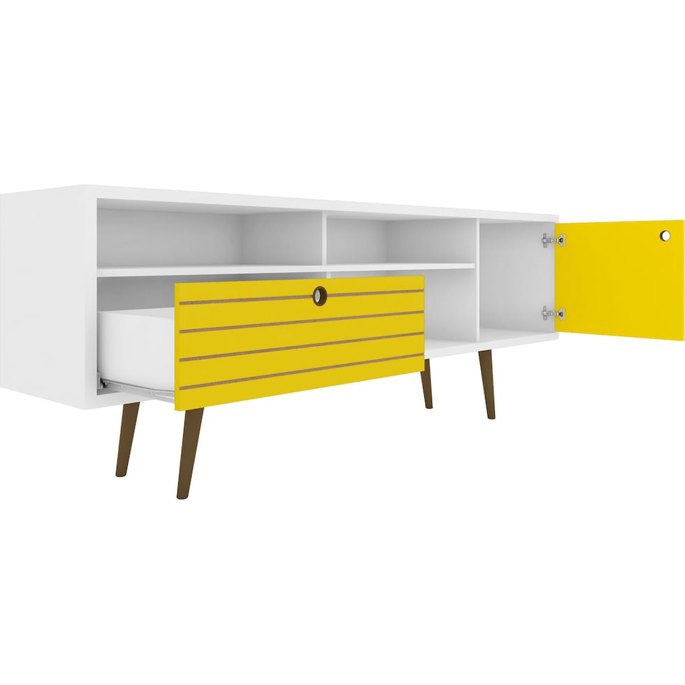 webb white yellow tv stand   
