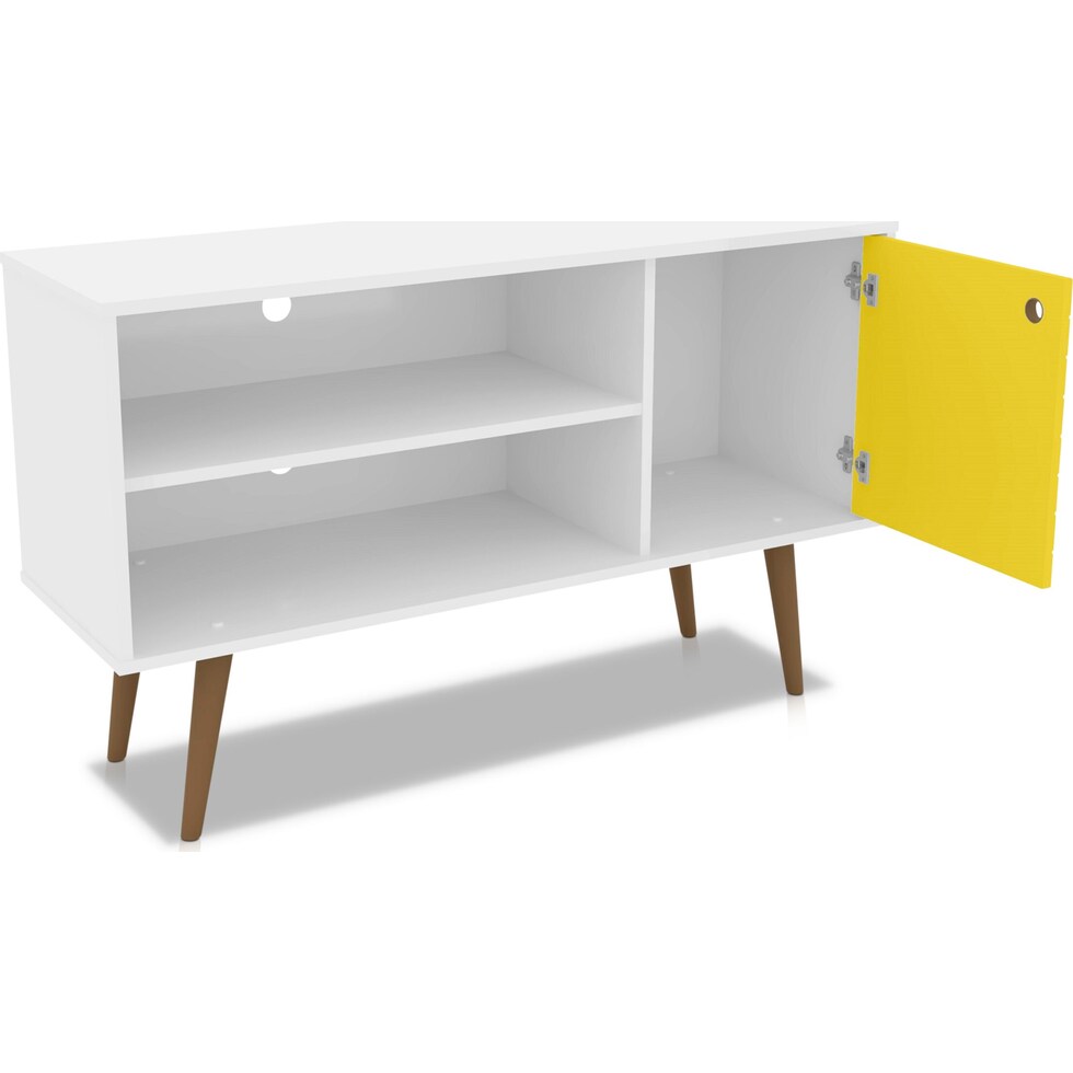 webb white yellow tv stand   