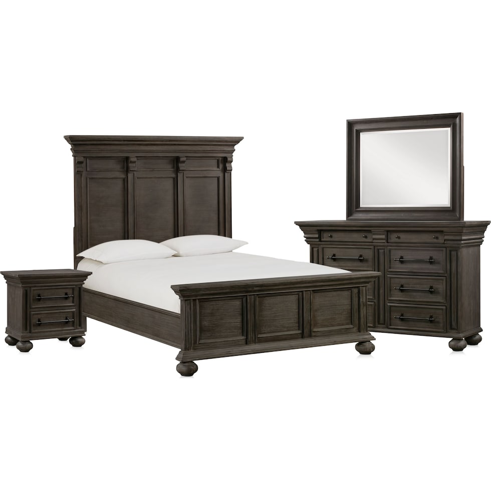 wesley dark brown  pc queen bedroom   