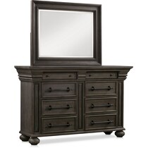 wesley dark brown dresser & mirror   