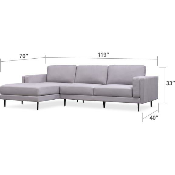 Living Room Furniture - West End 2-Piece Sectional and Accent Chair