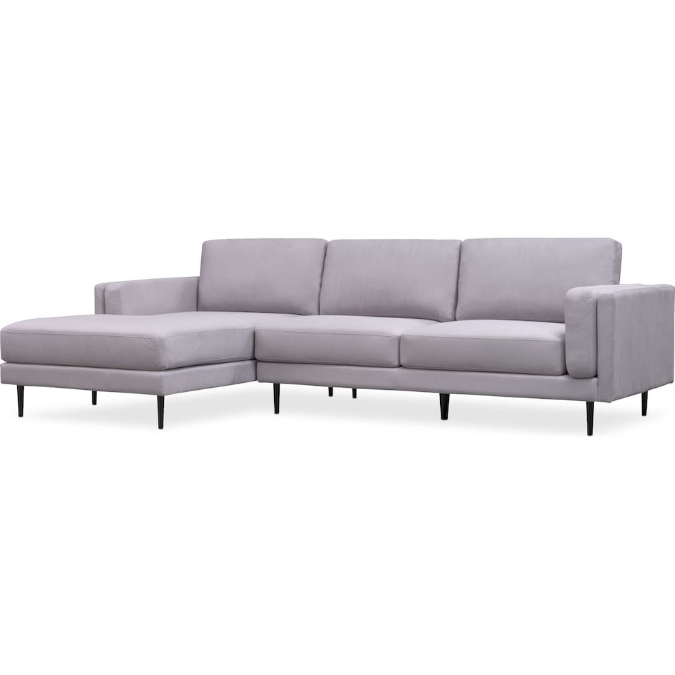west end gray  pc sectional with left facing chaise   