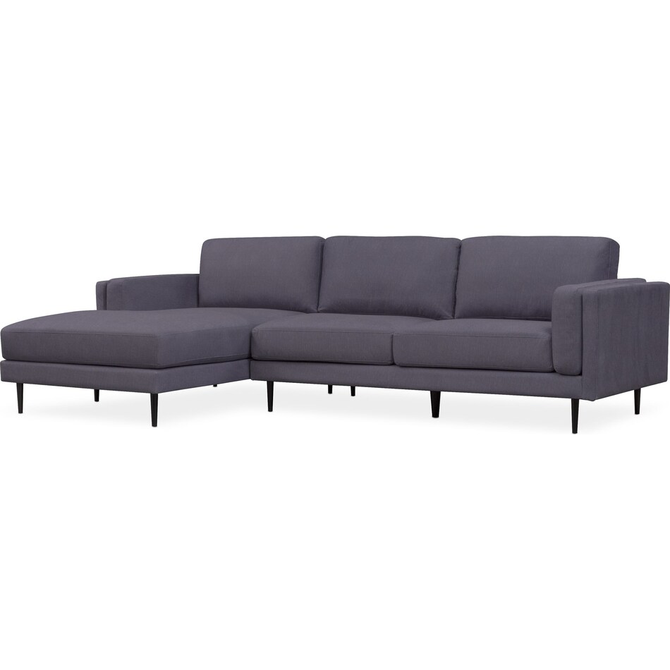 west end gray  pc sectional with left facing chaise   