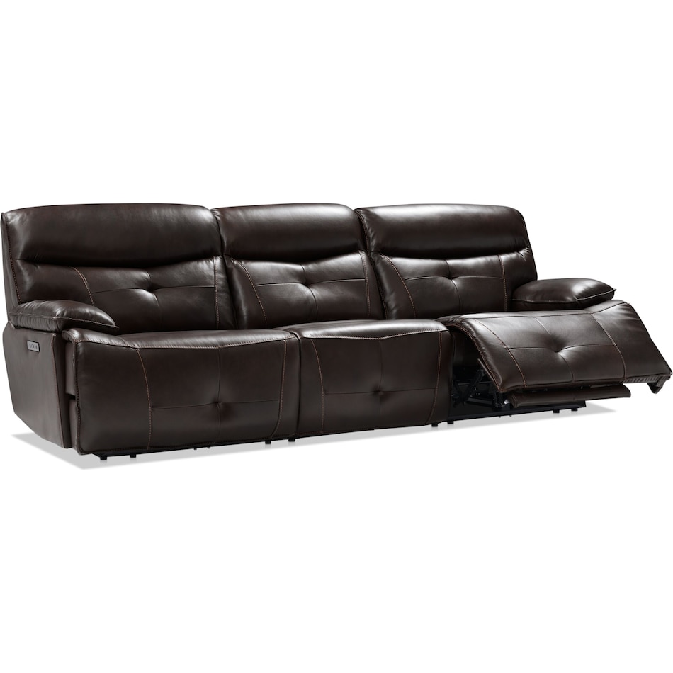 westgate dark brown  pc power reclining sofa   