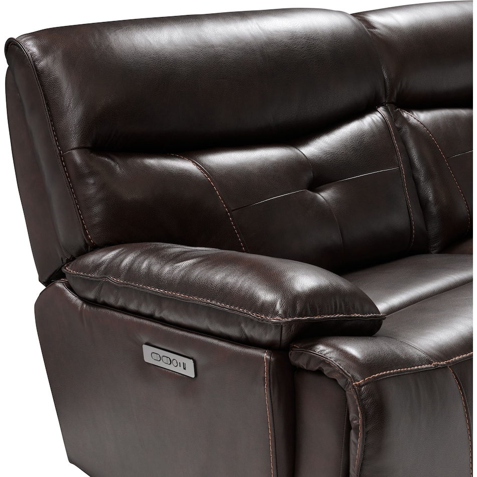 westgate dark brown  pc power reclining sofa   