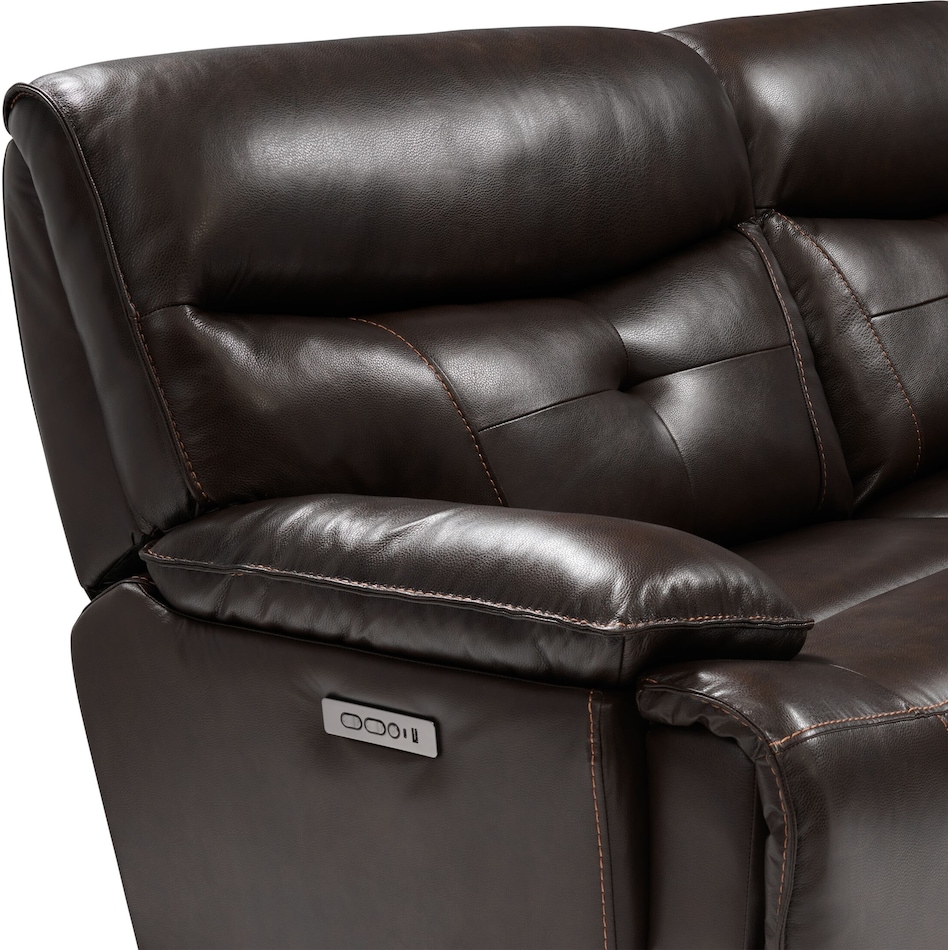 westgate dark brown  pc power reclining sectional   