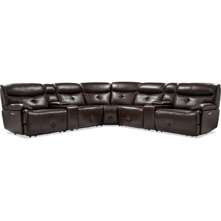 Westgate 7-Piece Dual-Power Sectional - Brown