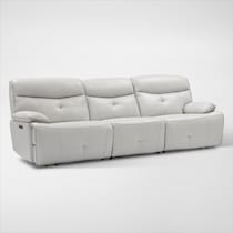 westgate gray  pc power reclining sofa   