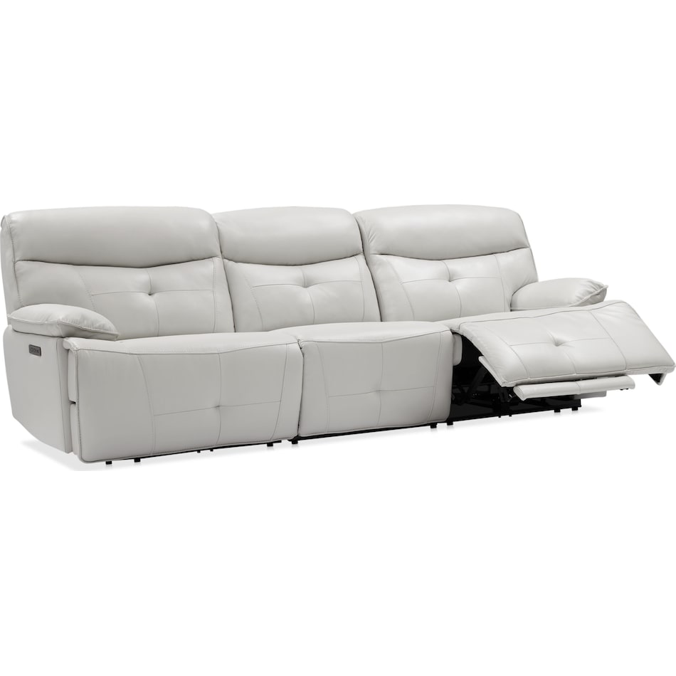 westgate gray  pc power reclining sofa   