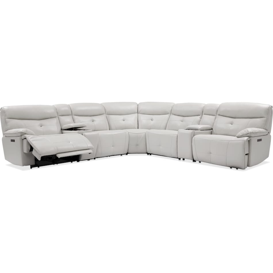 westgate gray  pc power reclining sectional   