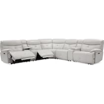 westgate gray  pc power reclining sectional   