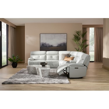 Westgate 6-Piece Dual-Power Sectional with Console - Fog