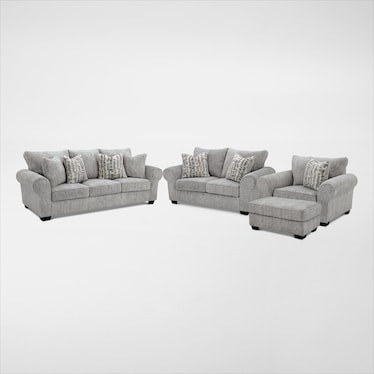 Broyhill Westin Lake Sofa, Loveseat, Oversized Chair, and Ottoman