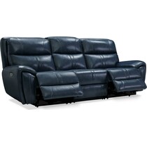 weston blue  pc power reclining living room   
