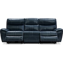 weston blue power reclining sofa   