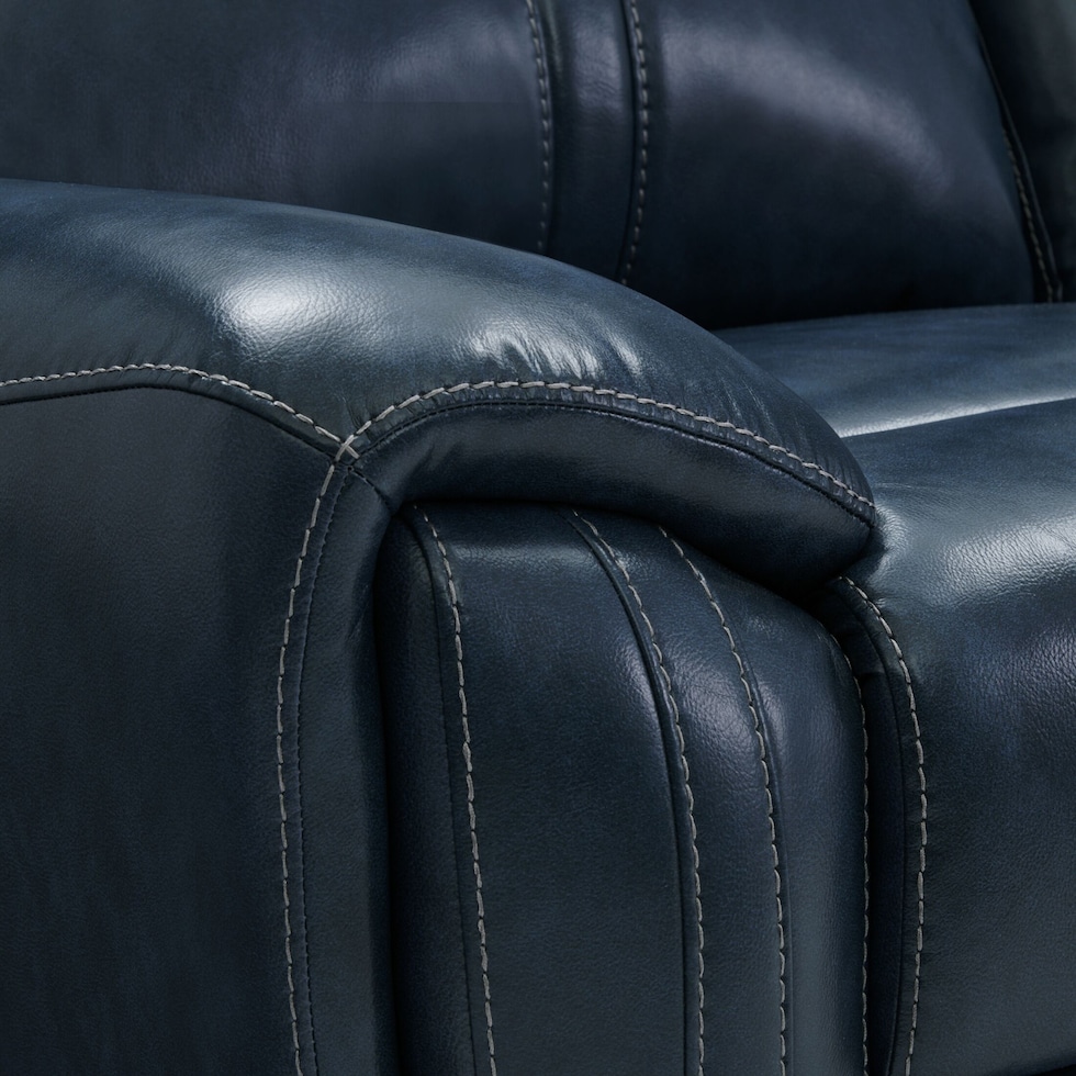 weston blue power reclining sofa   