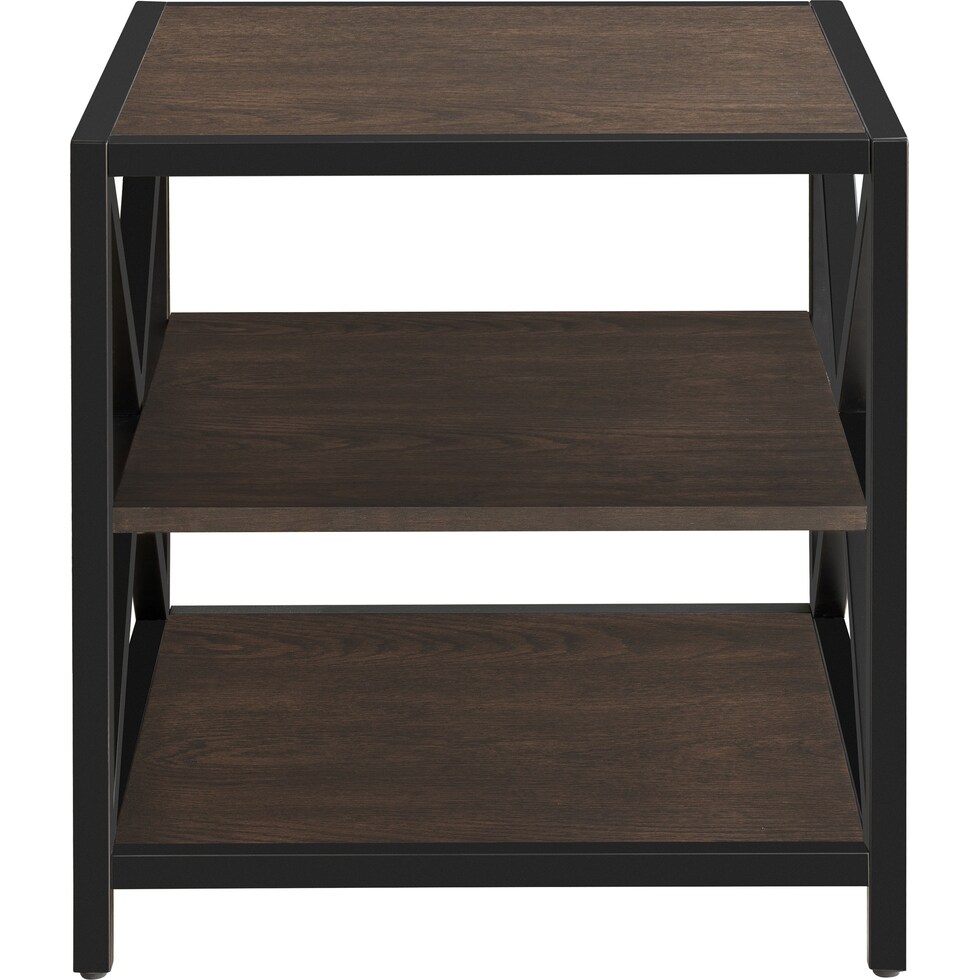 weston dark brown end table   