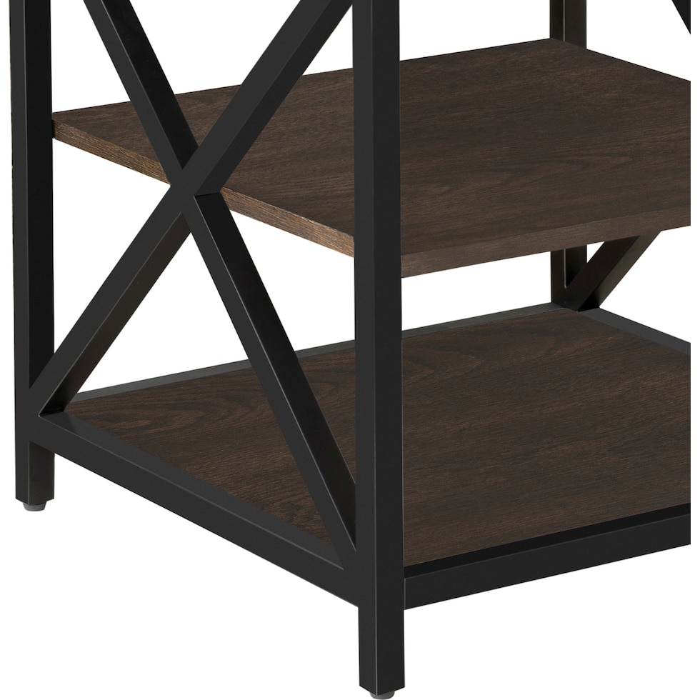weston dark brown end table   