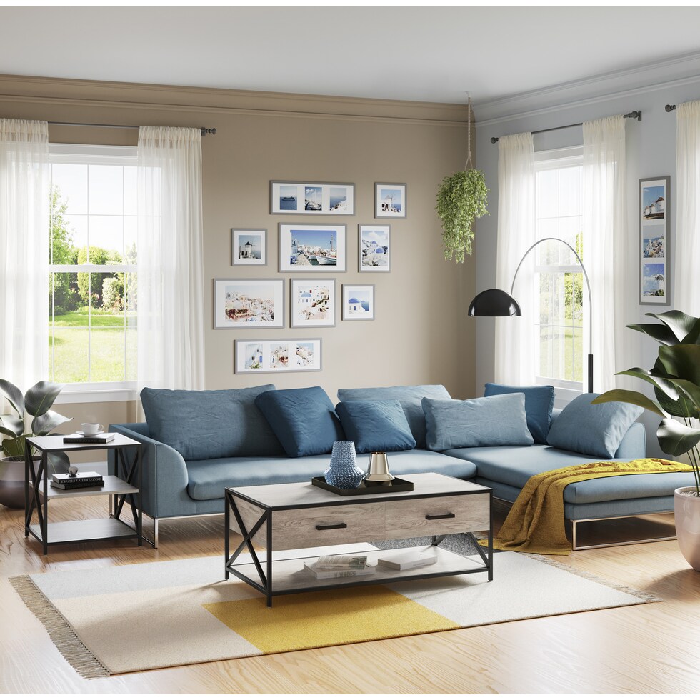 weston gray coffee table   
