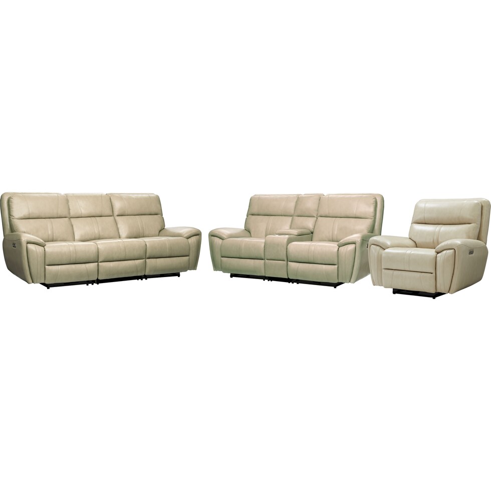 weston white  pc power reclining living room   