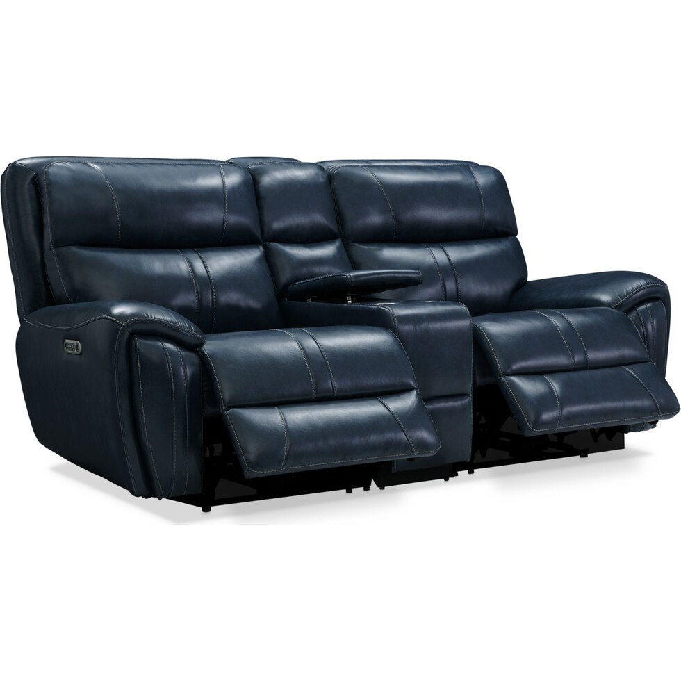 weston white power reclining loveseat   