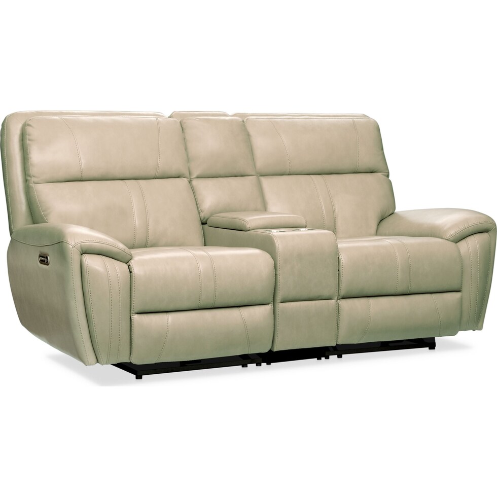 weston white power reclining loveseat   