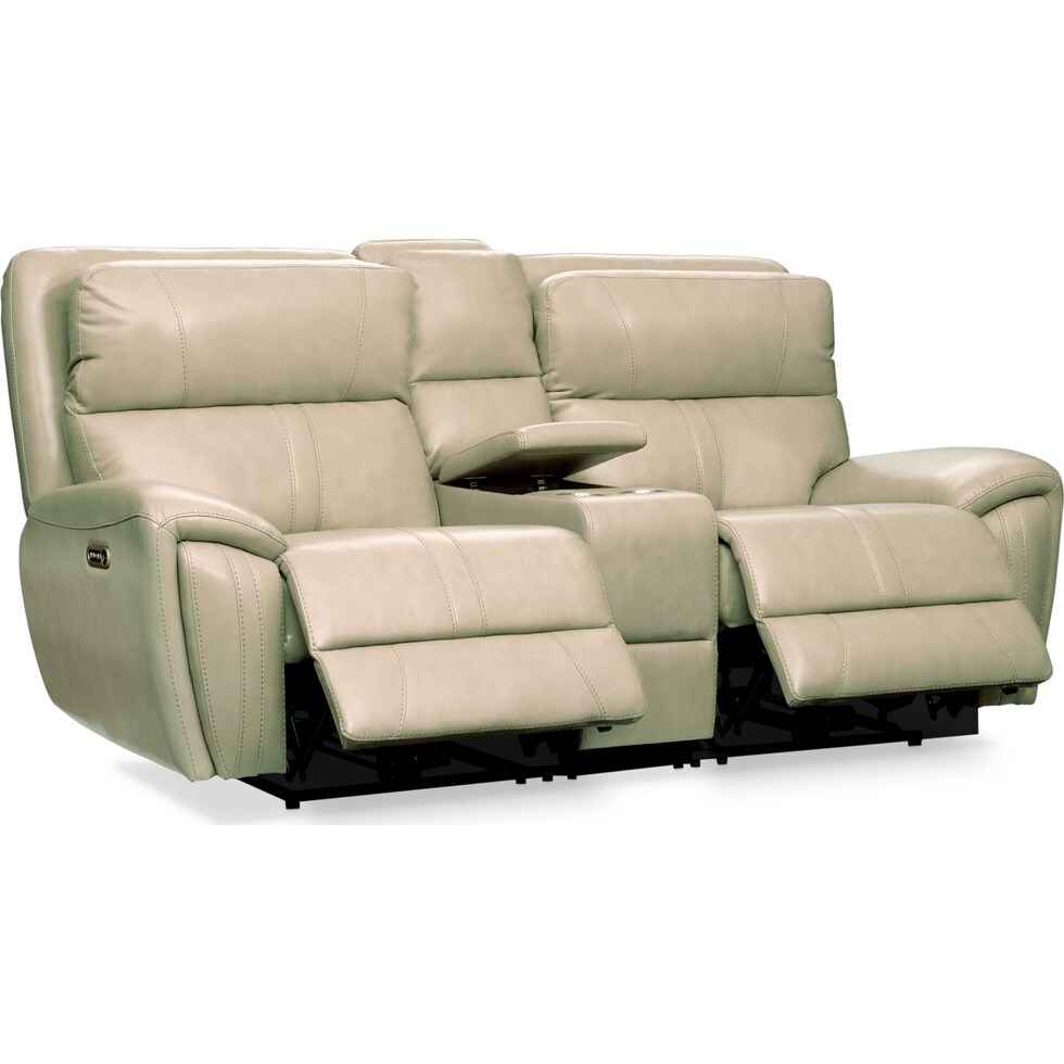 weston white power reclining loveseat   